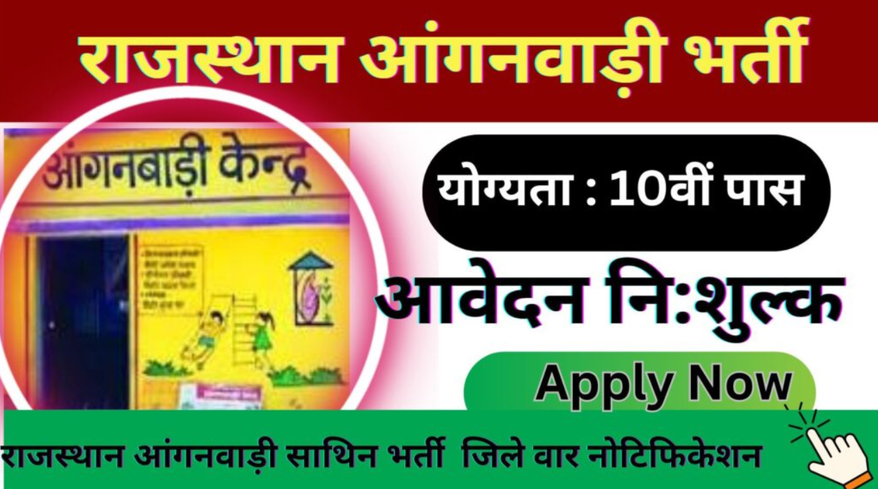 WCD Rajasthan Anganwadi Worker Recruitment Online Form 2024-25